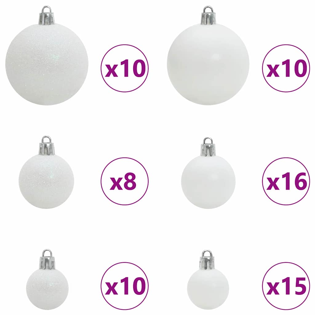 Albero di Natale artificiale con luci integrate Nero 210 cm PVC