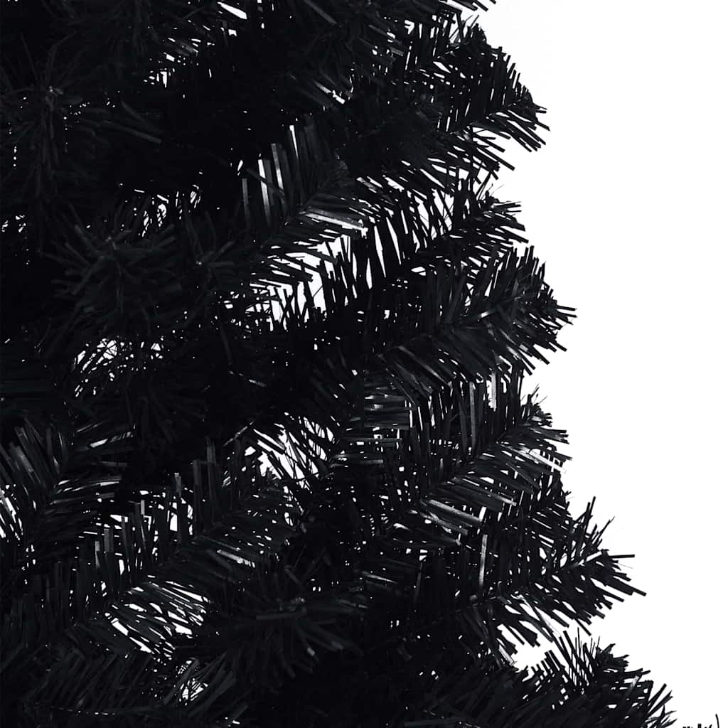 Albero di Natale artificiale con luci integrate Nero 210 cm PVC | homemem39