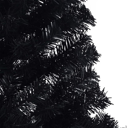 Albero di Natale artificiale con luci integrate Nero 240 cm PVC