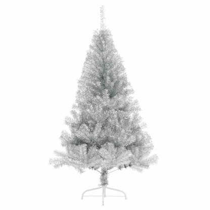 Albero di Natale artificiale con luci integrate Argento 120 cm