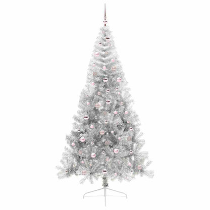Albero di Natale artificiale con luci integrate Argento 240 cm