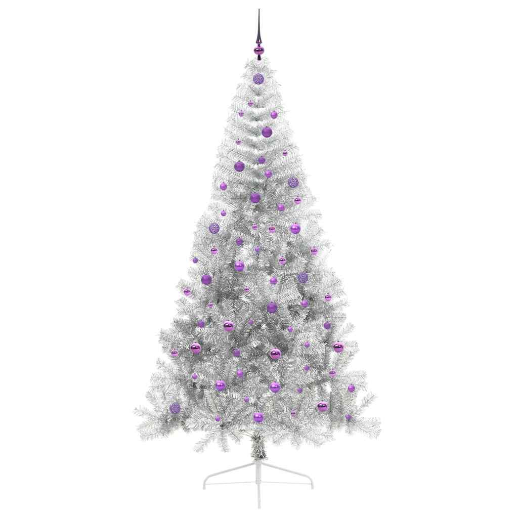 Albero di Natale artificiale con luci integrate Argento 240 cm
