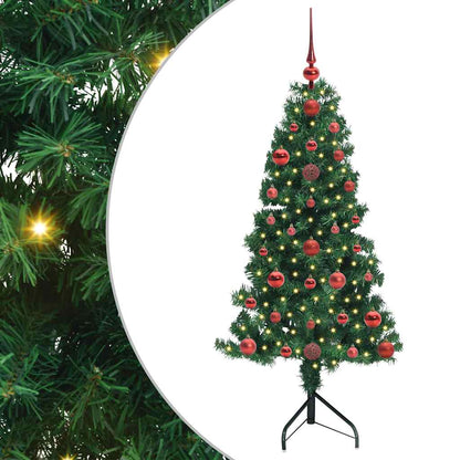 Albero di Natale Artificiale Angolare con 150 LED Verde 120 cm