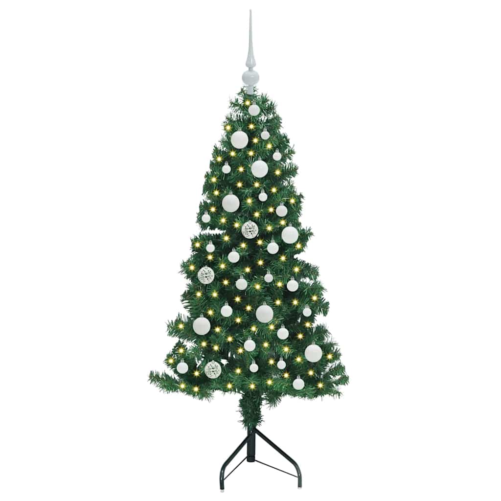 Albero di Natale Artificiale Angolare con 150 LED Verde 120 cm | homemem39