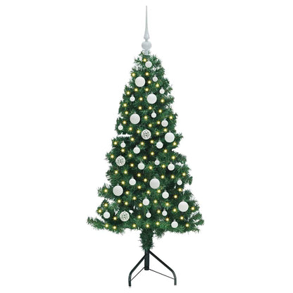 Albero di Natale Artificiale Angolare con 150 LED Verde 120 cm | homemem39