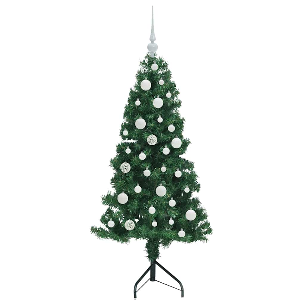 Albero di Natale Artificiale Angolare con 150 LED Verde 120 cm | homemem39
