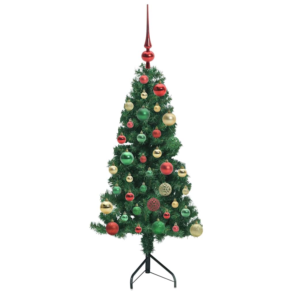 Albero di Natale Artificiale Angolare con 150 LED Verde 120 cm