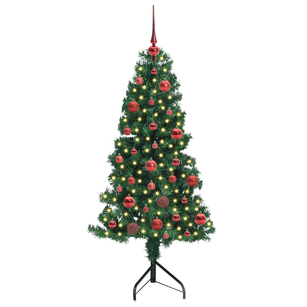 Albero di Natale Artificiale Angolare con 150 LED Verde 150 cm | homemem39