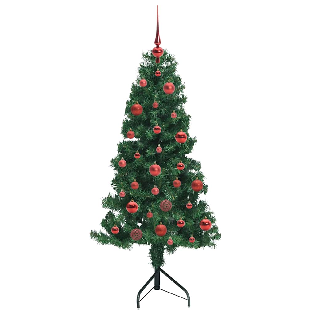 Albero di Natale Artificiale Angolare con 150 LED Verde 150 cm | homemem39