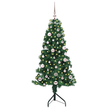 Albero di Natale Artificiale Angolare con 150 LED Verde 150 cm | homemem39