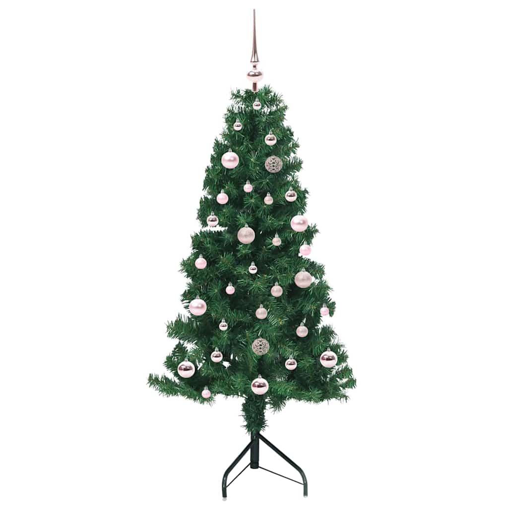 Albero di Natale Artificiale Angolare con 150 LED Verde 150 cm | homemem39