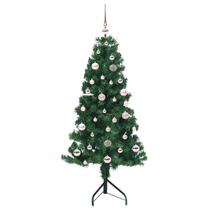 Albero di Natale Artificiale Angolare con 150 LED Verde 150 cm | homemem39