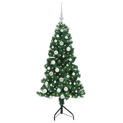 Albero di Natale Artificiale Angolare con 150 LED Verde 150 cm | homemem39