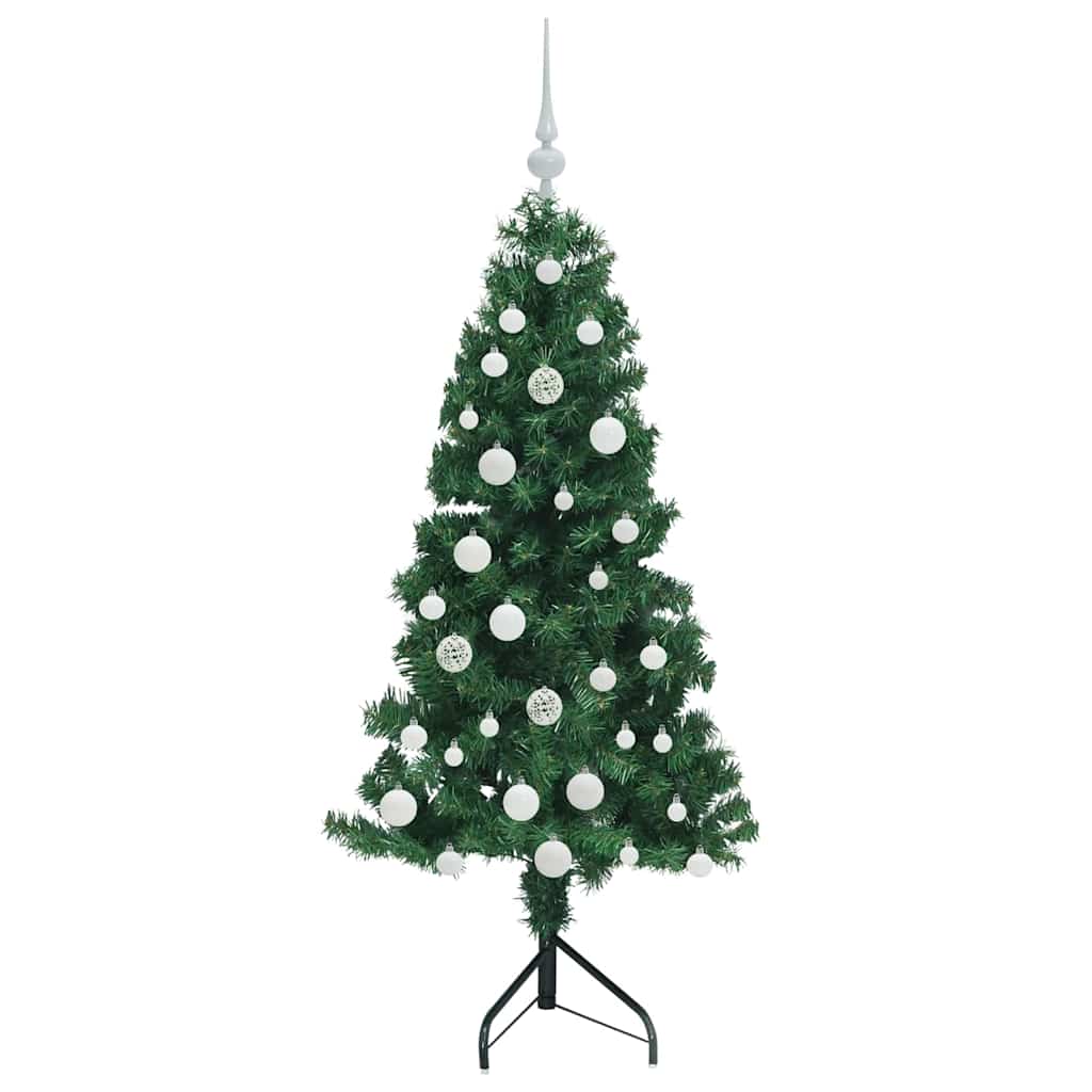 Albero di Natale Artificiale Angolare con 150 LED Verde 150 cm | homemem39