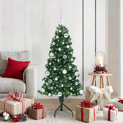 Albero di Natale Artificiale Angolare con 150 LED Verde 150 cm | homemem39