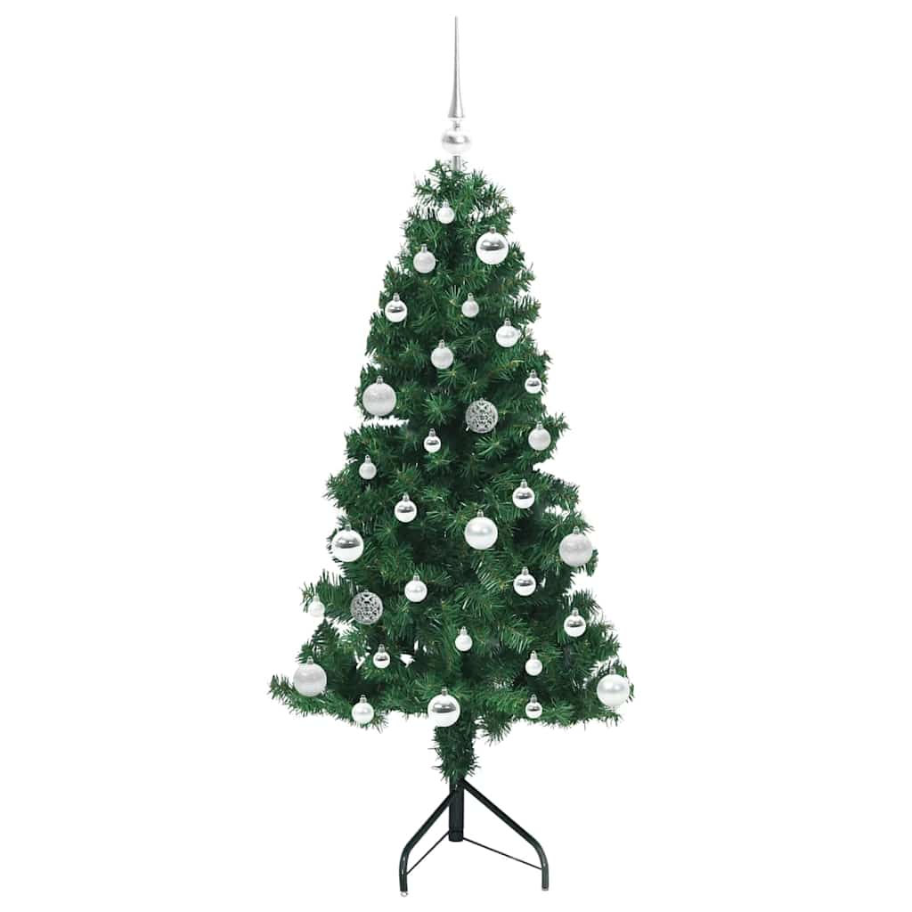 Albero di Natale Artificiale Angolare con 150 LED Verde 150 cm | homemem39