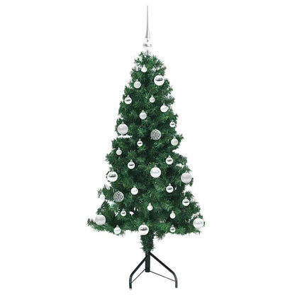Albero di Natale Artificiale Angolare con 150 LED Verde 150 cm | homemem39