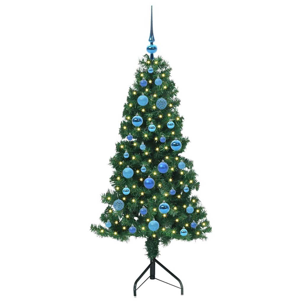 Albero di Natale Artificiale Angolare con 150 LED Verde 150 cm | homemem39