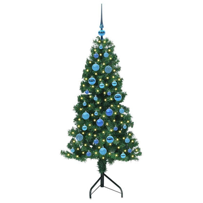 Albero di Natale Artificiale Angolare con 150 LED Verde 150 cm | homemem39