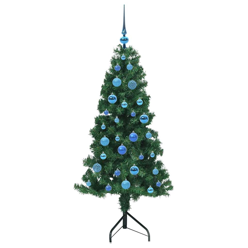 Albero di Natale Artificiale Angolare con 150 LED Verde 150 cm | homemem39