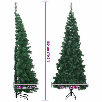 Albero di Natale Artificiale Angolare con 300 LED Verde 180 cm