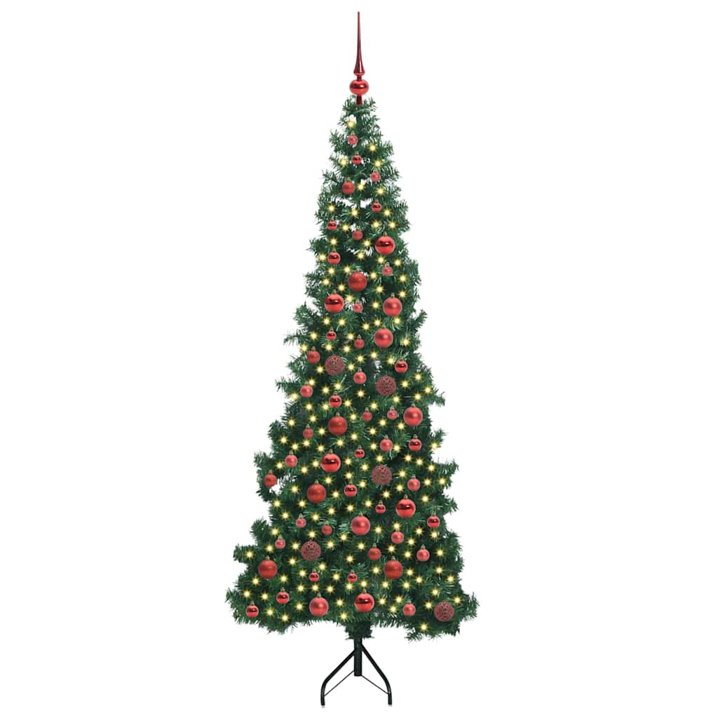 Albero di Natale Artificiale Angolare con 300 LED Verde 180 cm | homemem39