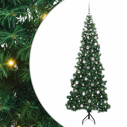 Albero di Natale Artificiale Angolare con 300 LED Verde 240 cm
