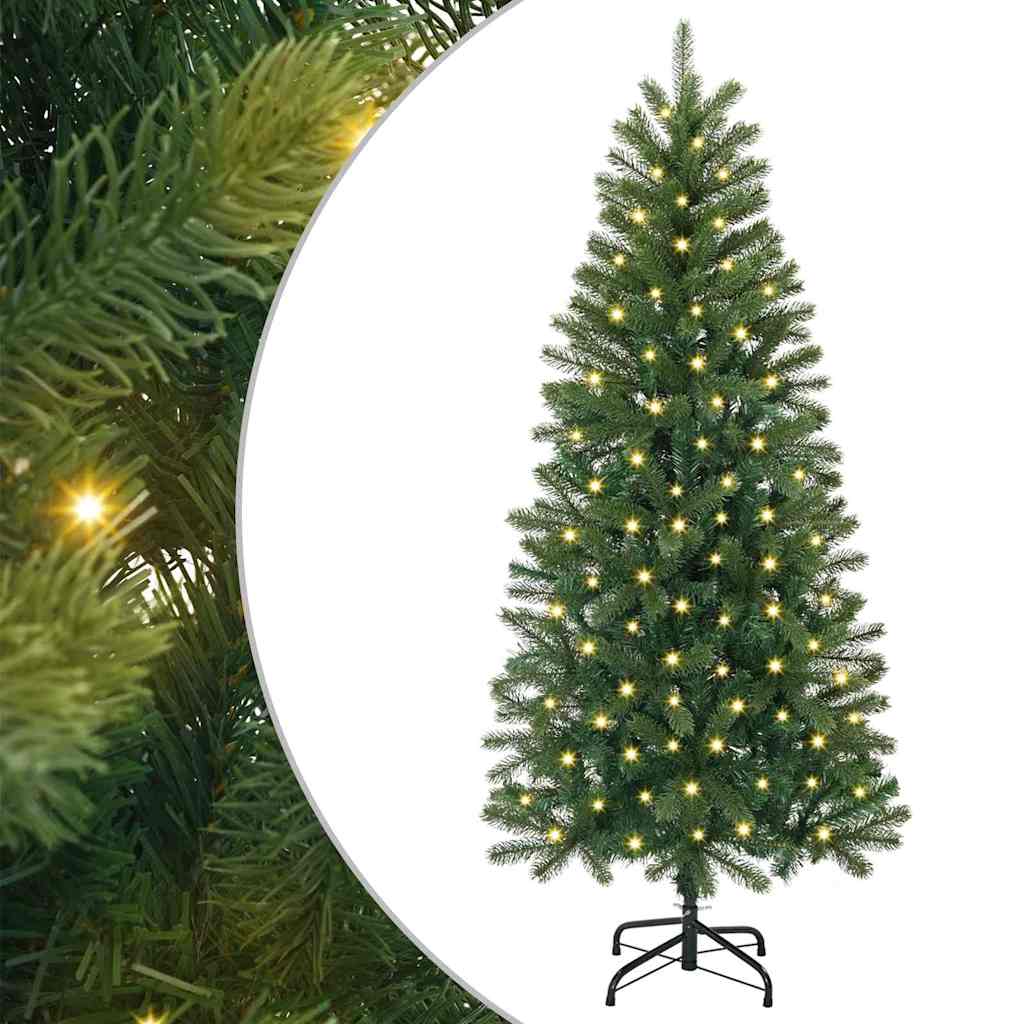 Albero di Natale artificiale con 150 LED Verde 120 cm PE e PVC