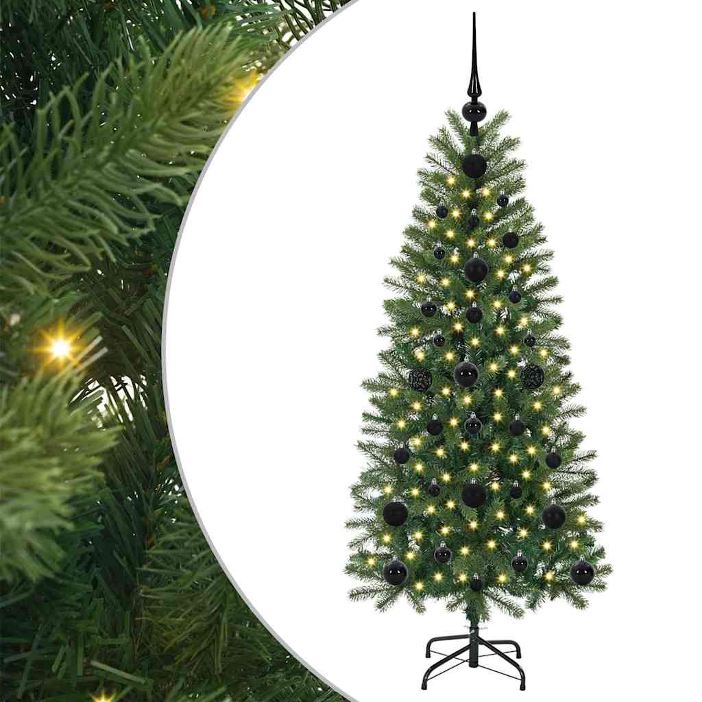 Albero di Natale artificiale con 150 LED Verde 120 cm PE e PVC