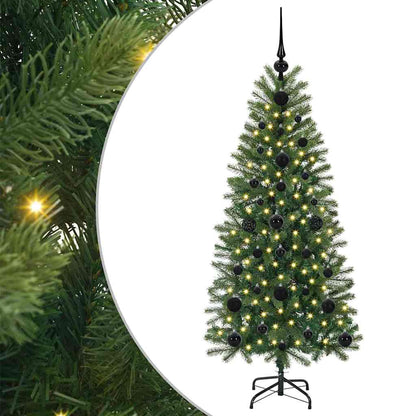 Albero di Natale artificiale con 150 LED Verde 120 cm PE e PVC