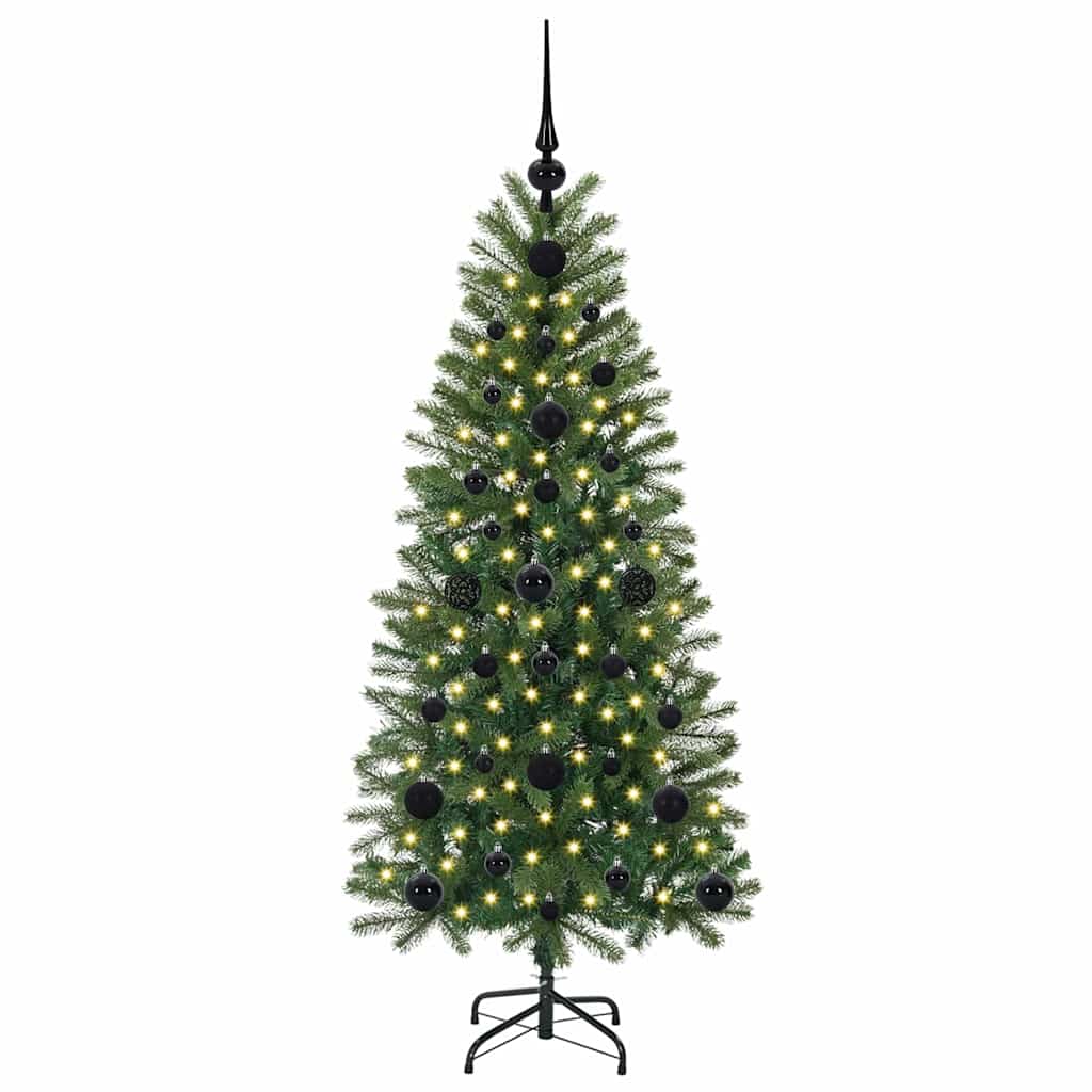 Albero di Natale artificiale con 150 LED Verde 120 cm PE e PVC