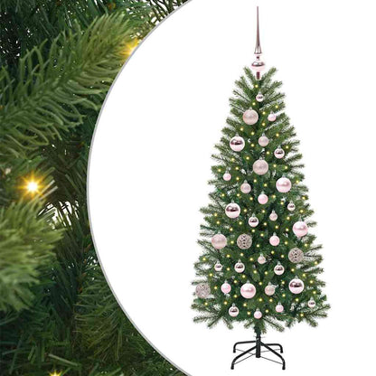 Albero di Natale artificiale con 150 LED Verde 120 cm PE e PVC