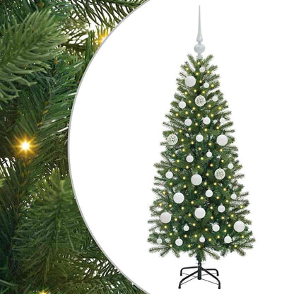 Albero di Natale artificiale con 150 LED Verde 120 cm PE e PVC