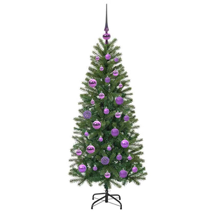 Albero di Natale artificiale con 150 LED Verde 120 cm PE e PVC