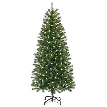 Albero di Natale artificiale con 150 LED Verde 150 cm PE e PVC