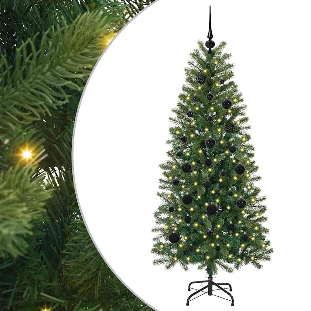 Albero di Natale artificiale con 150 LED Verde 150 cm PE e PVC