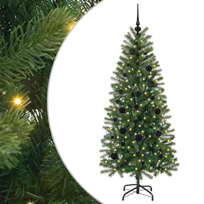 Albero di Natale artificiale con 150 LED Verde 150 cm PE e PVC