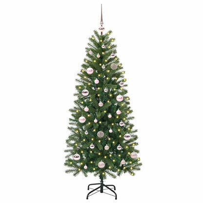Albero di Natale artificiale con 150 LED Verde 150 cm PE e PVC