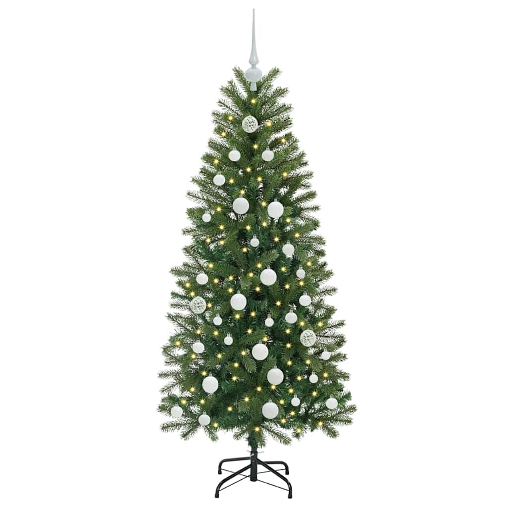 Albero di Natale artificiale con 150 LED Verde 150 cm PE e PVC