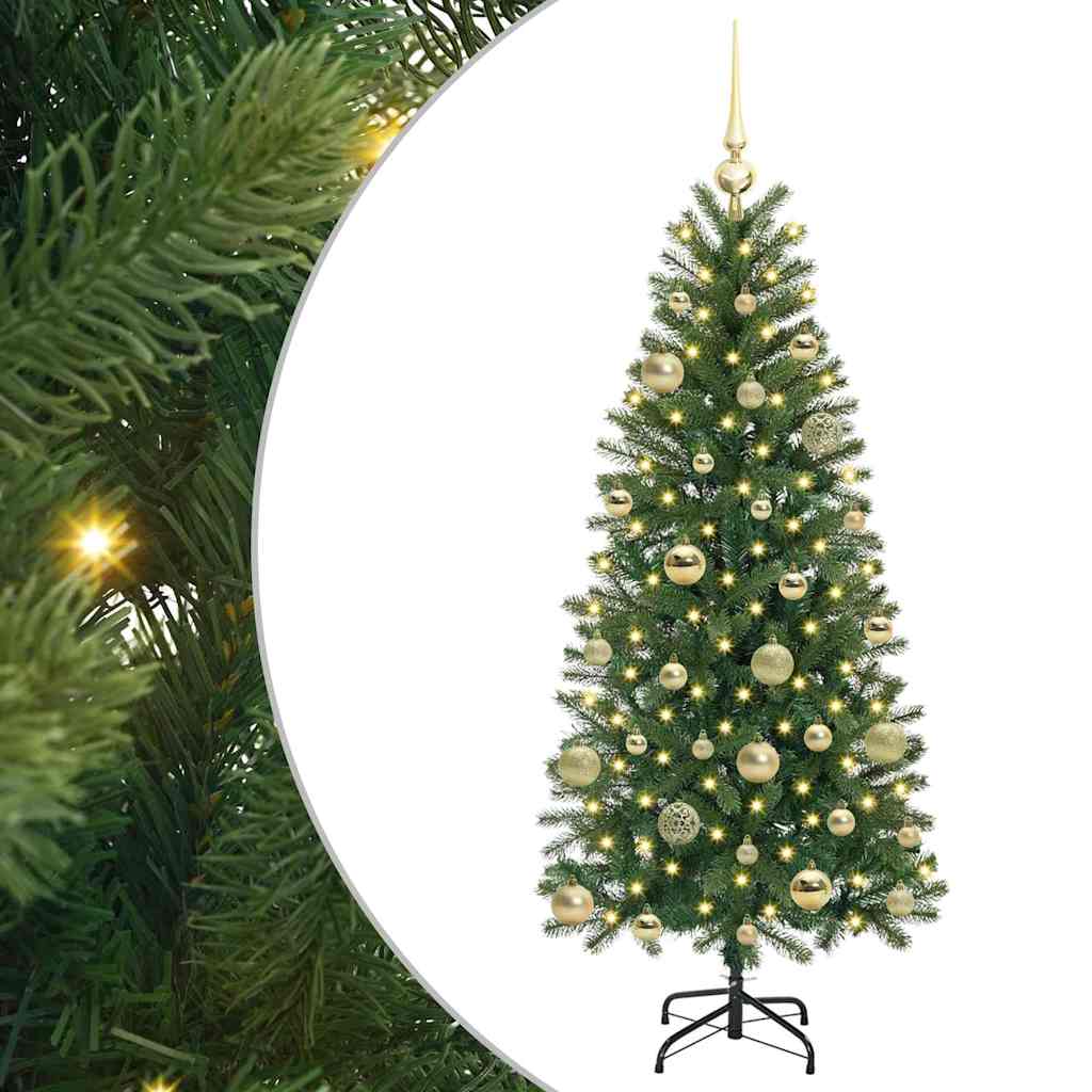 Albero di Natale artificiale con 150 LED Verde 150 cm PE e PVC
