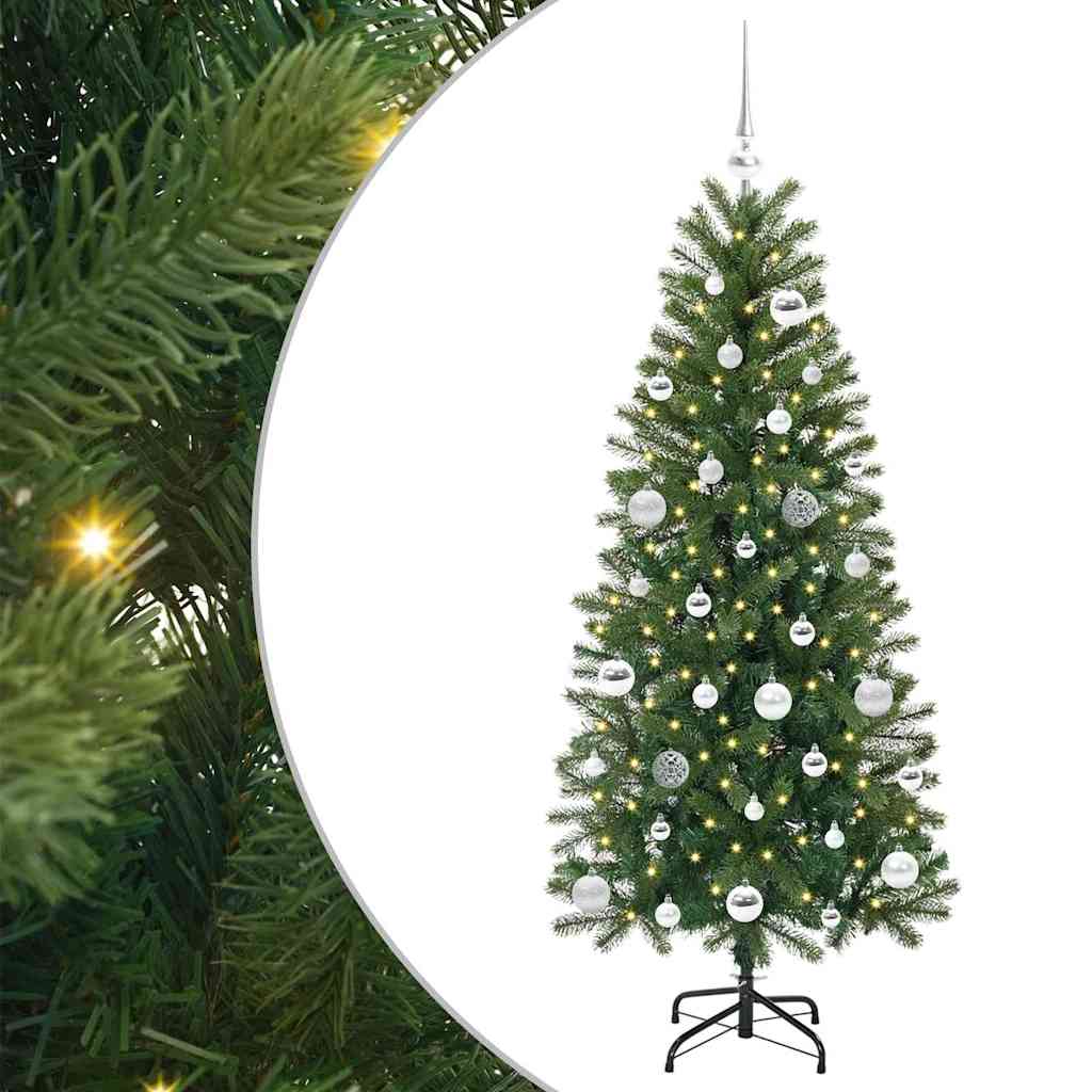 Albero di Natale artificiale con 150 LED Verde 150 cm PE e PVC