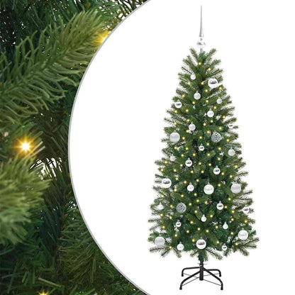 Albero di Natale artificiale con 150 LED Verde 150 cm PE e PVC