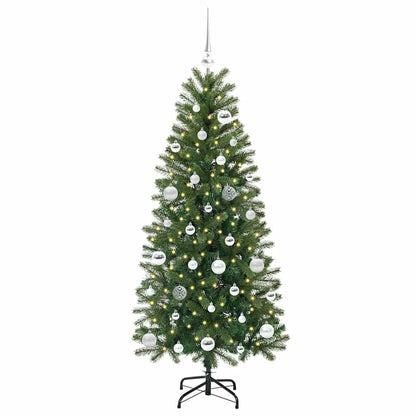 Albero di Natale artificiale con 150 LED Verde 150 cm PE e PVC