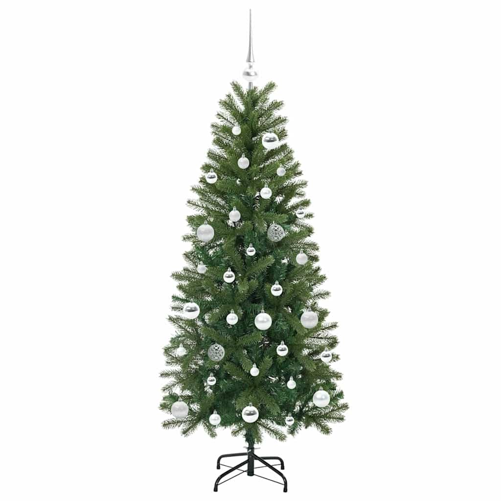 Albero di Natale artificiale con 150 LED Verde 150 cm PE e PVC