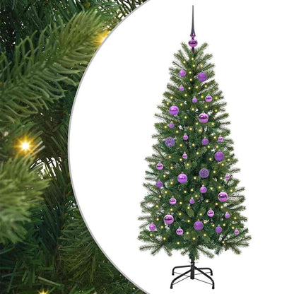 Albero di Natale artificiale con 150 LED Verde 150 cm PE e PVC