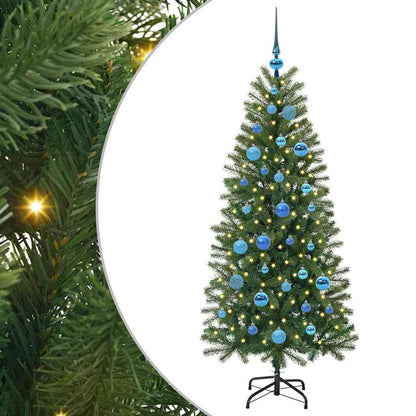 Albero di Natale artificiale con 150 LED Verde 150 cm PE e PVC