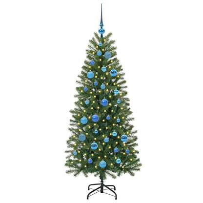 Albero di Natale artificiale con 150 LED Verde 150 cm PE e PVC
