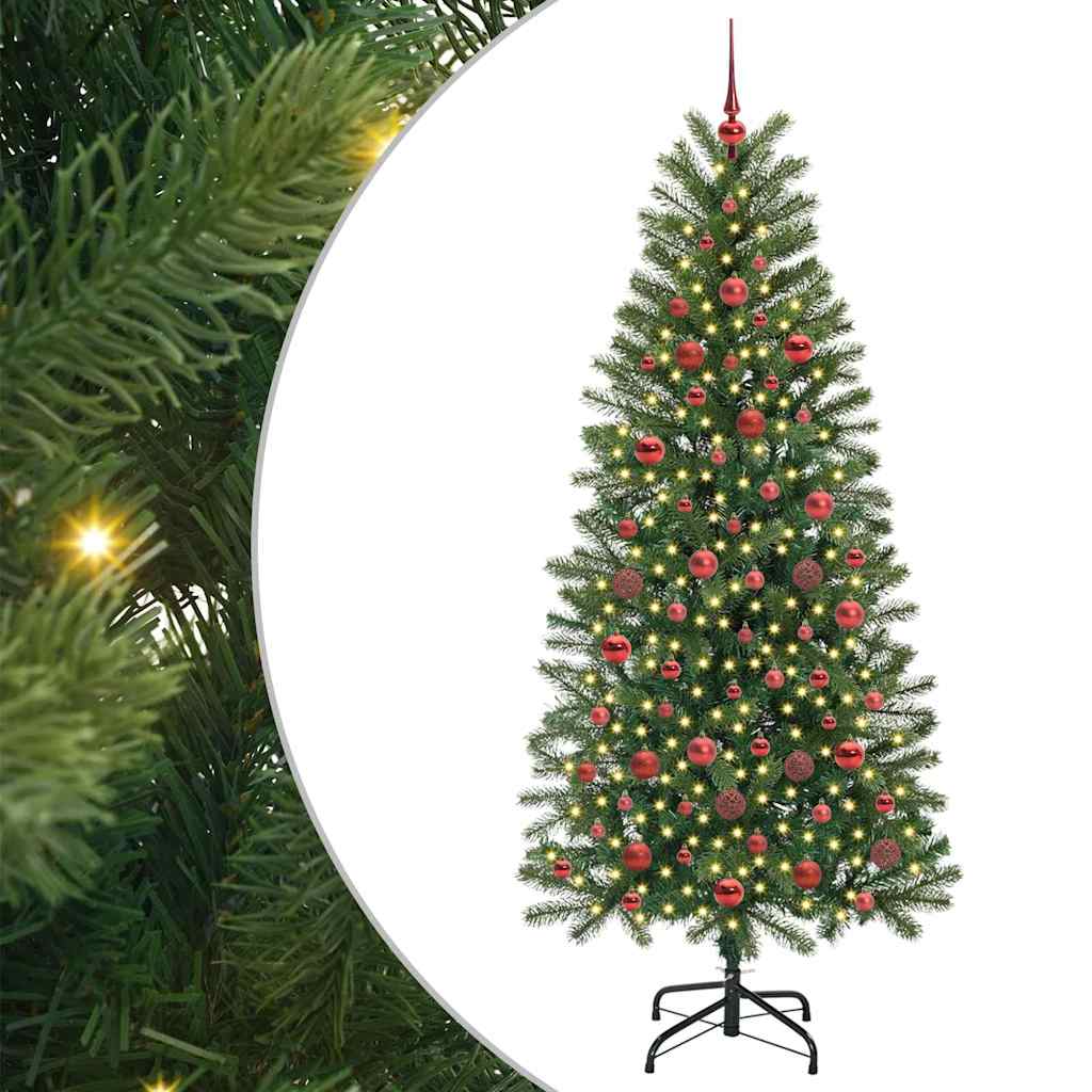 Albero di Natale artificiale con 300 LED Verde 180 cm PE e PVC