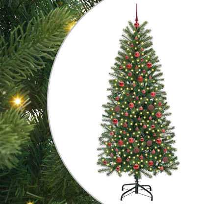 Albero di Natale artificiale con 300 LED Verde 180 cm PE e PVC