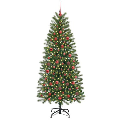 Albero di Natale artificiale con 300 LED Verde 180 cm PE e PVC
